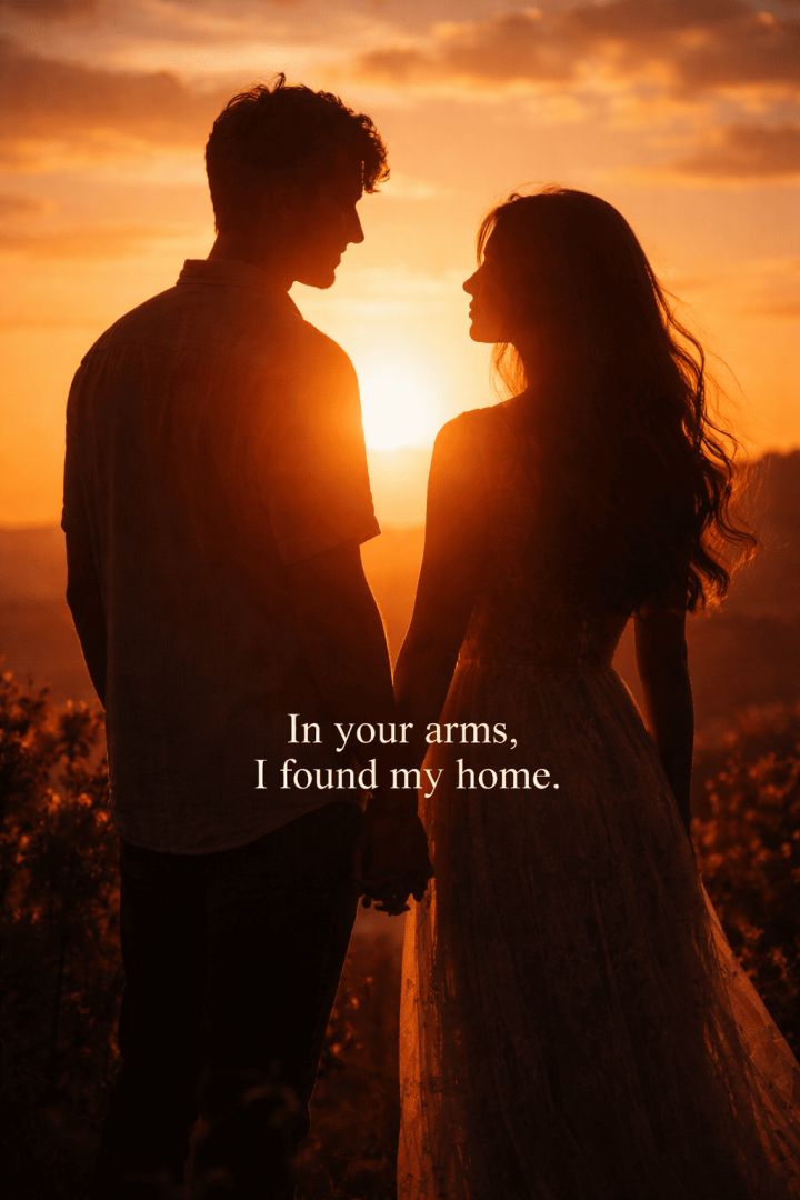 Sunset silhouette of love wallpaper