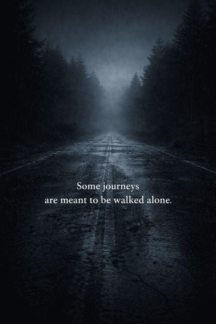 Twilight journey on a rainy road wallpaper