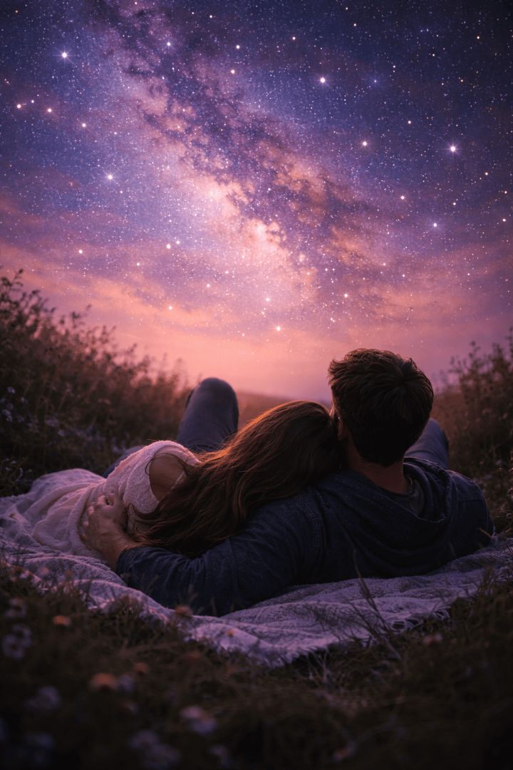 Under the stars together wallpaper
