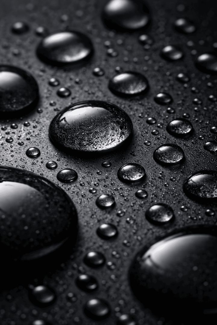 Water Droplets on Black Stone – Minimal Luxury Aesthetic Mobile Wallpaper rain wallpaper