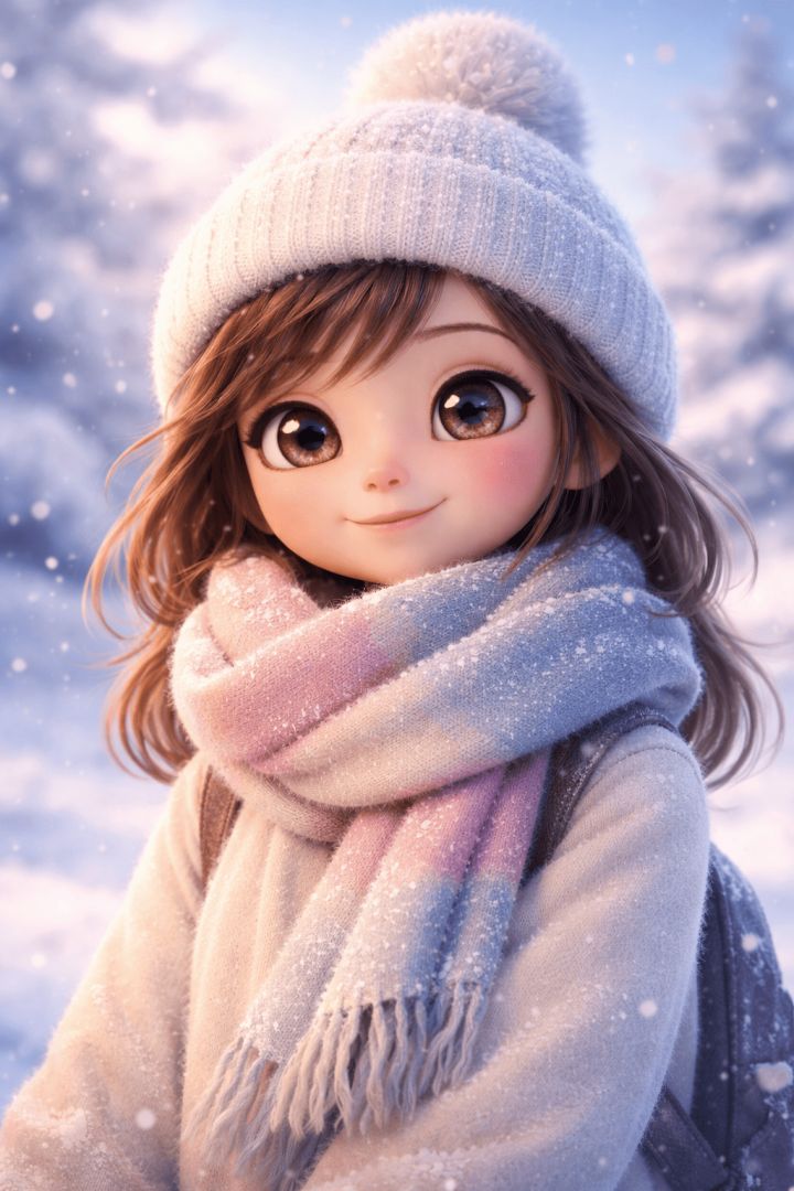 Winter warmth and snowy smiles wallpaper