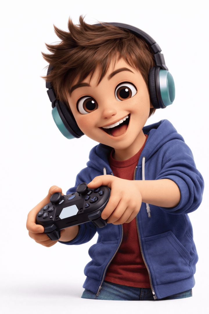 Young gamer excited for the game 3d  wallpaper wallpaper